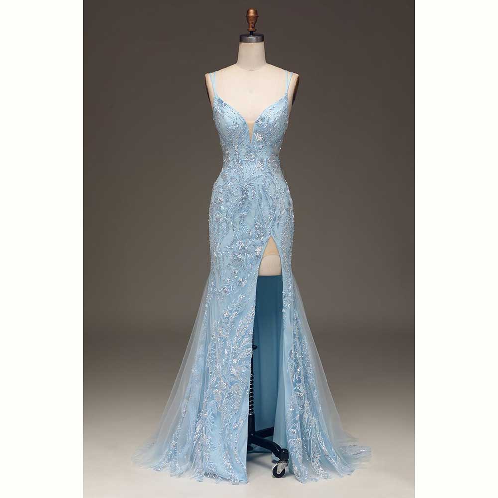 Elegant Satin Evening Gown Split - Abiti da sera da donna eleganti