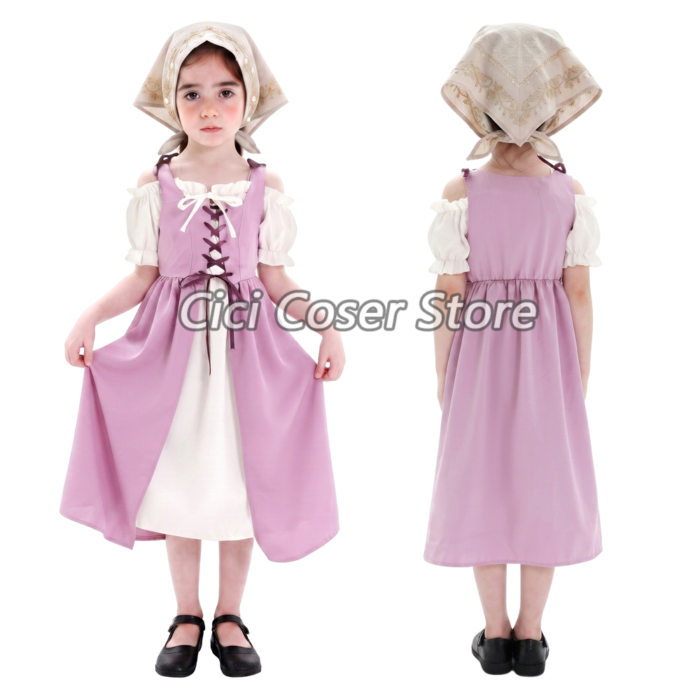 Dresses - Costume Medievale per Bambine, Abito Vintage