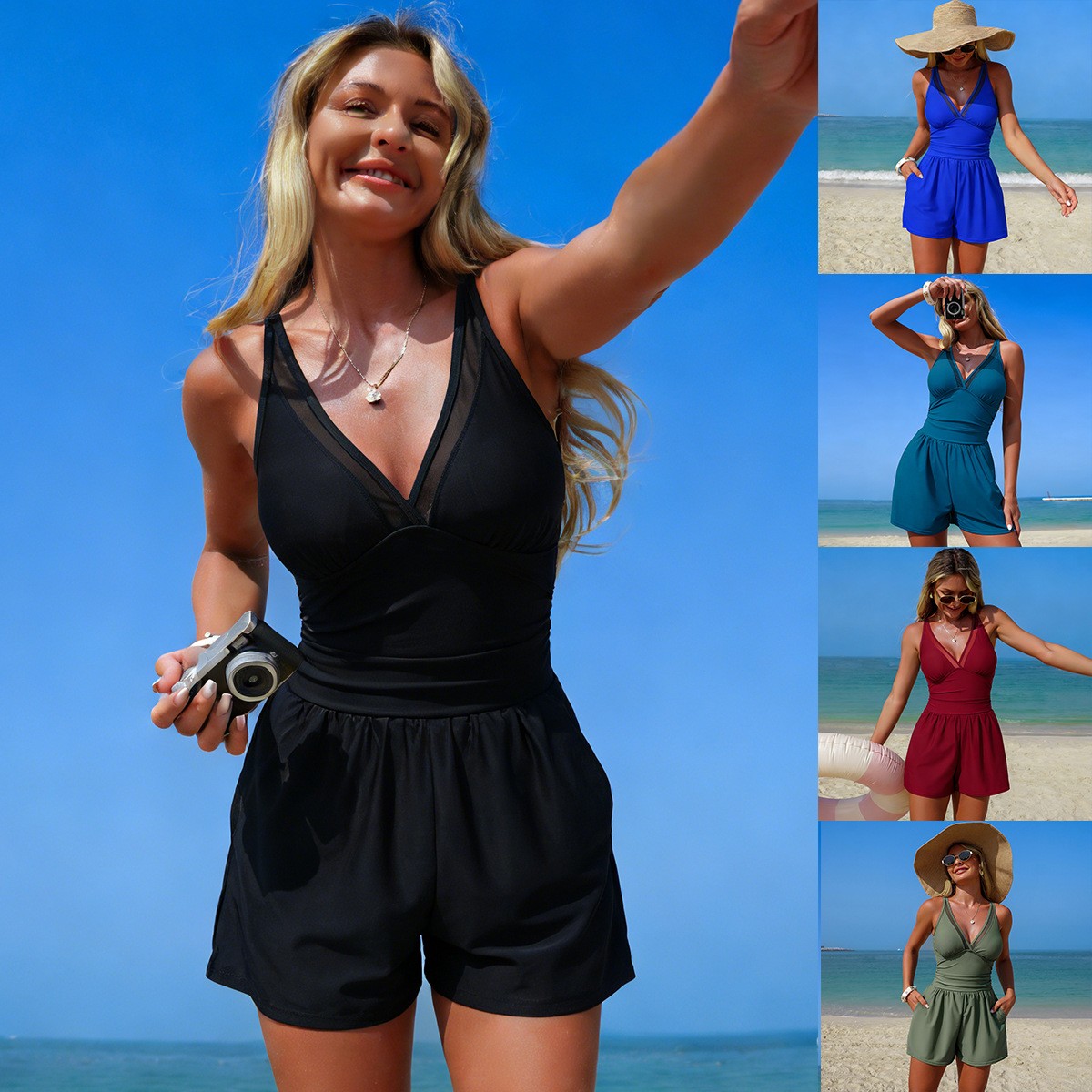 Swimwear - Costume da bagno nero a tinta
