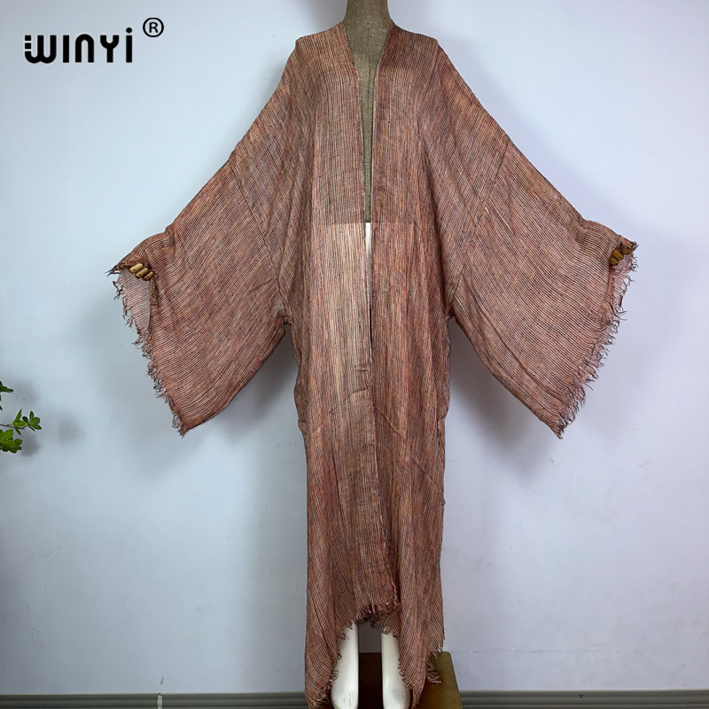 Boho Summer Beach Maxi Dress - WINYI Nuovo Cardigan Morbido di Alta