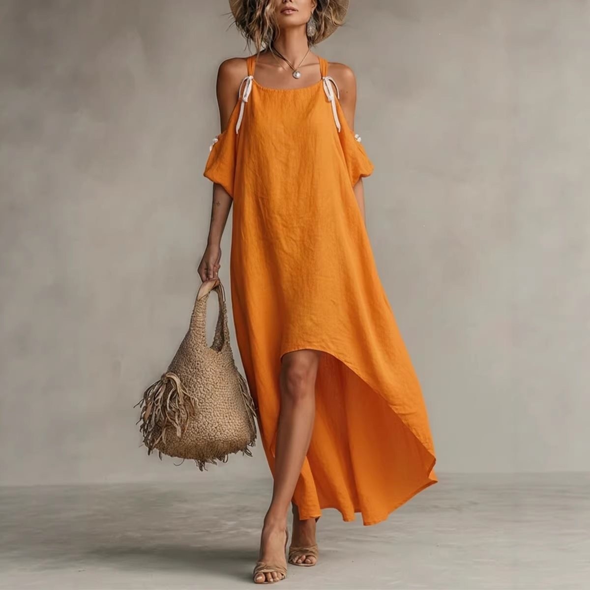 Abito Estivo da Donna con Mani - Off Shoulder Puff Sleeve Sundress recensione e prezzo