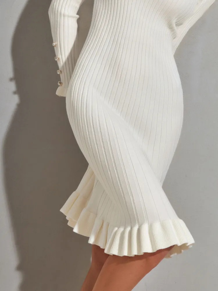 Abito aderente a maniche lungh - Bodycon Long Sleeve Ribbed Dress recensione e prezzo