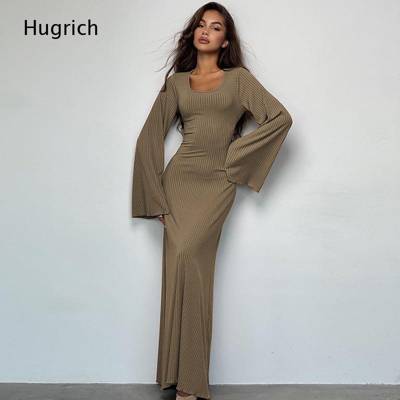 Abito lungo elegante da donna  - Bodycon Long Sleeve Ribbed Dress recensione e prezzo