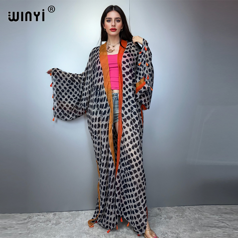 WINYI Abito Estivo Kimono Amer - Boho Summer Beach Maxi Dress recensione e prezzo