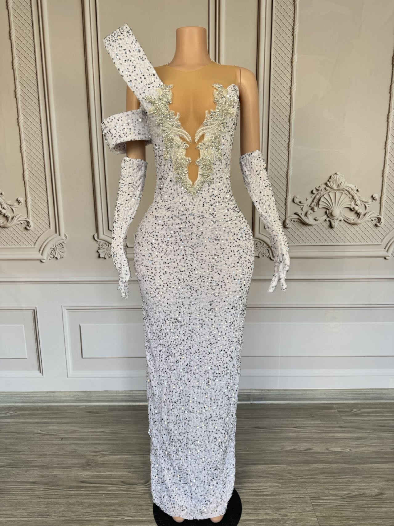 Abito Lungo Scintillante con S - Sparkly Rhinestone Club Party Dress recensione e prezzo
