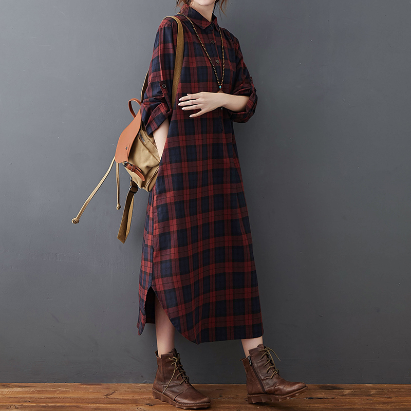 Abito in Cotone e Lino da Donn - Casual Loose Linen Shirt Dress recensione e prezzo