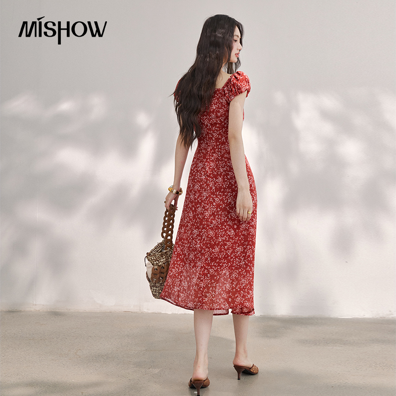 MISHOW Abito Midi Vintage da D - French Vintage Floral Midi Dress recensione e prezzo
