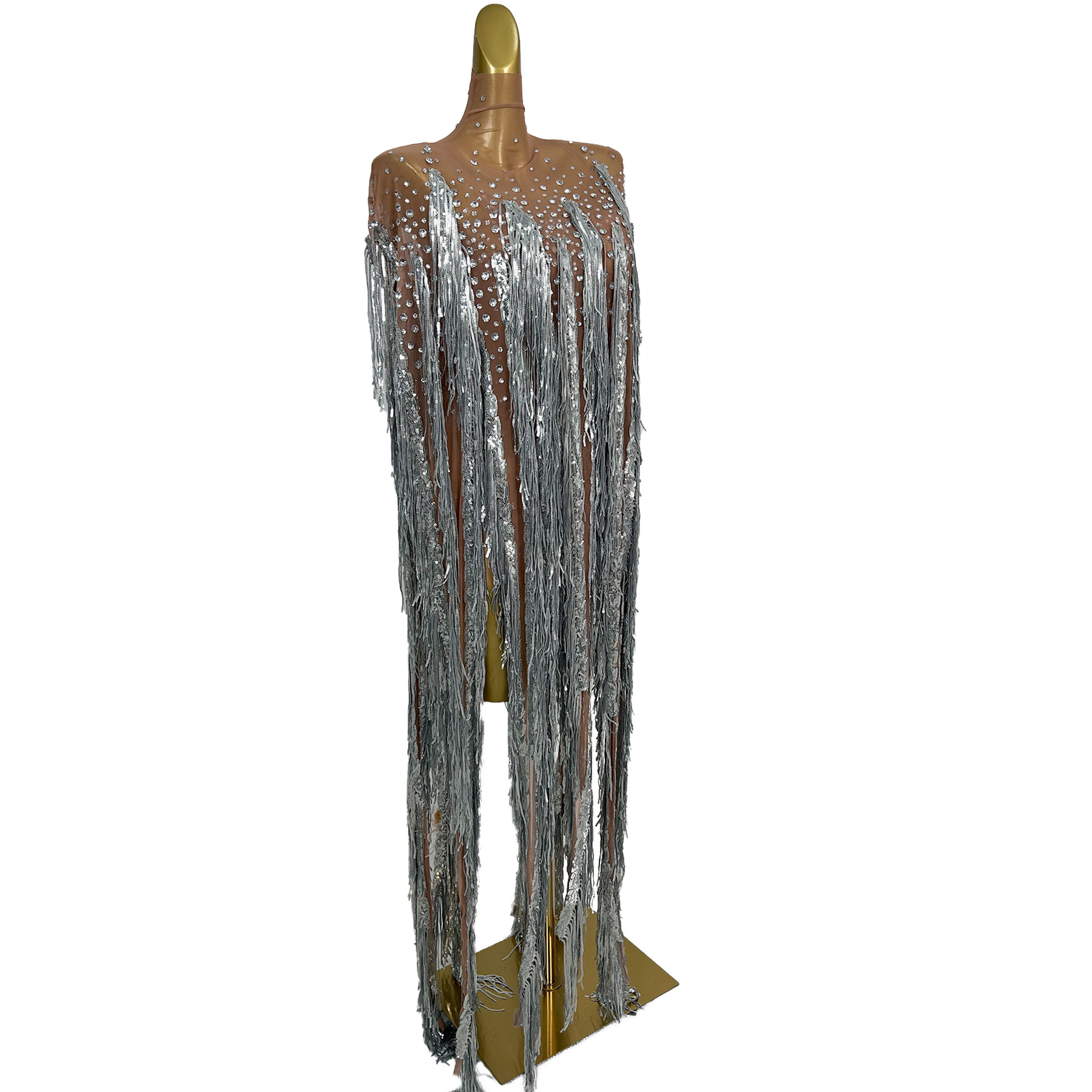 yusanBar Abito in rete traspar - Sparkly Rhinestone Club Party Dress recensione e prezzo
