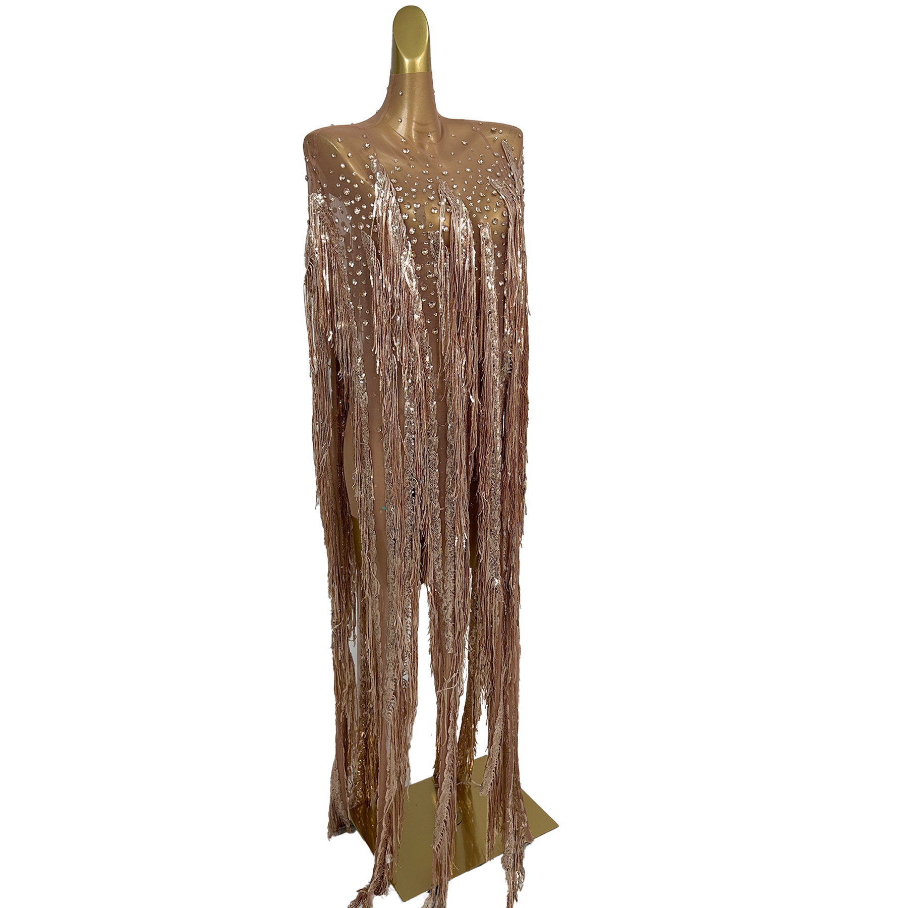 Abito lungo con frange, paille - Sparkly Rhinestone Club Party Dress recensione e prezzo