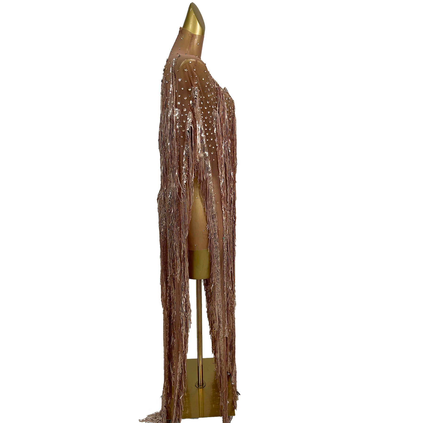 Abito lungo con frange, paille - Sparkly Rhinestone Club Party Dress recensione e prezzo