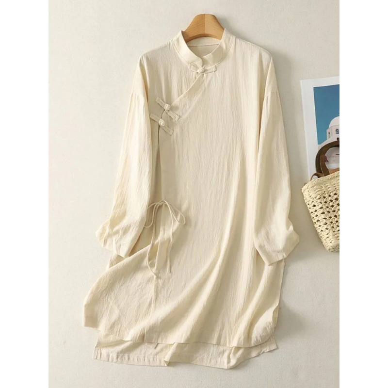 Abito Tunica da Donna in Lino  - Casual Loose Linen Shirt Dress recensione e prezzo