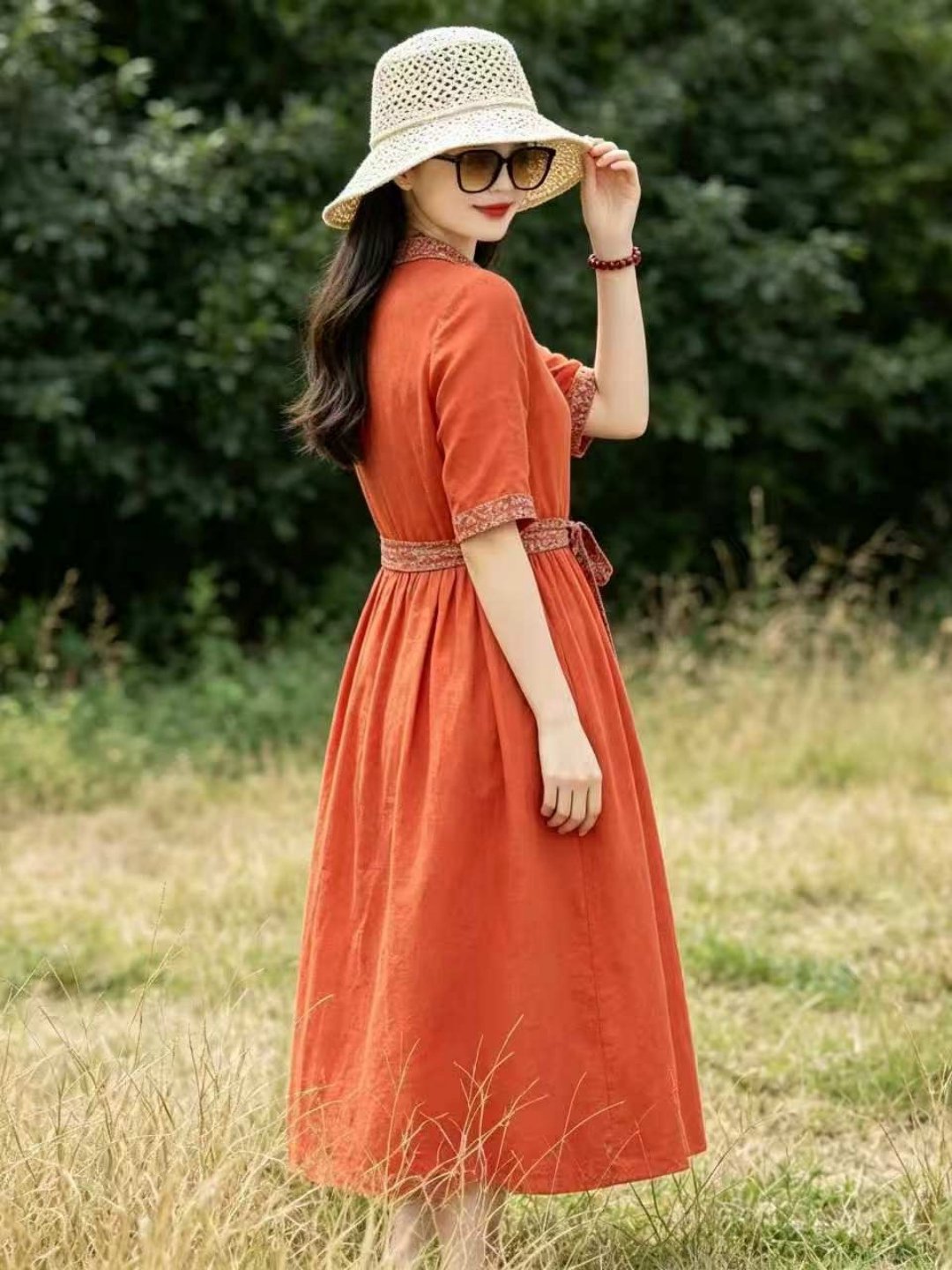 Abito a Camicia in Cotone e Li - Casual Loose Linen Shirt Dress recensione e prezzo
