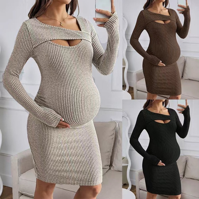 Abito Premaman a Maniche Lungh - Bodycon Long Sleeve Ribbed Dress recensione e prezzo