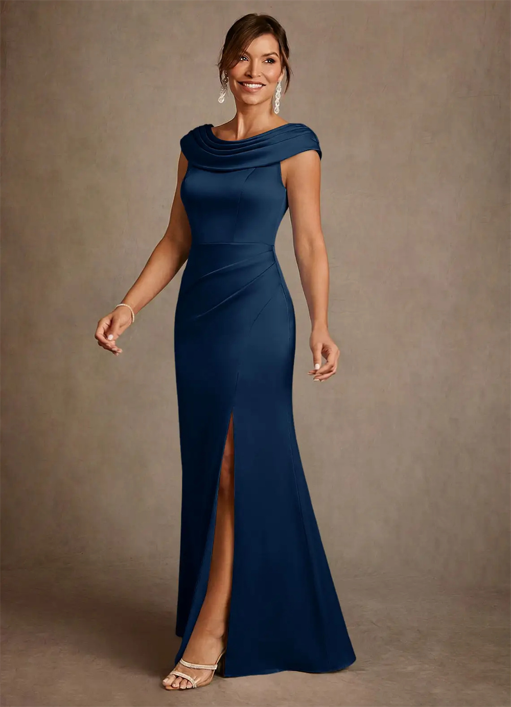 Abito da madre della sposa ele - Elegant Satin Evening Gown Split recensione e prezzo