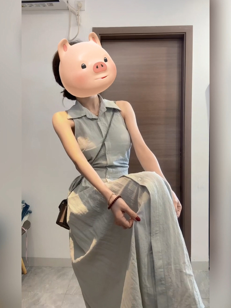 Abito camicia senza maniche XZ - Korean Style A Line Shirt Dress recensione e prezzo