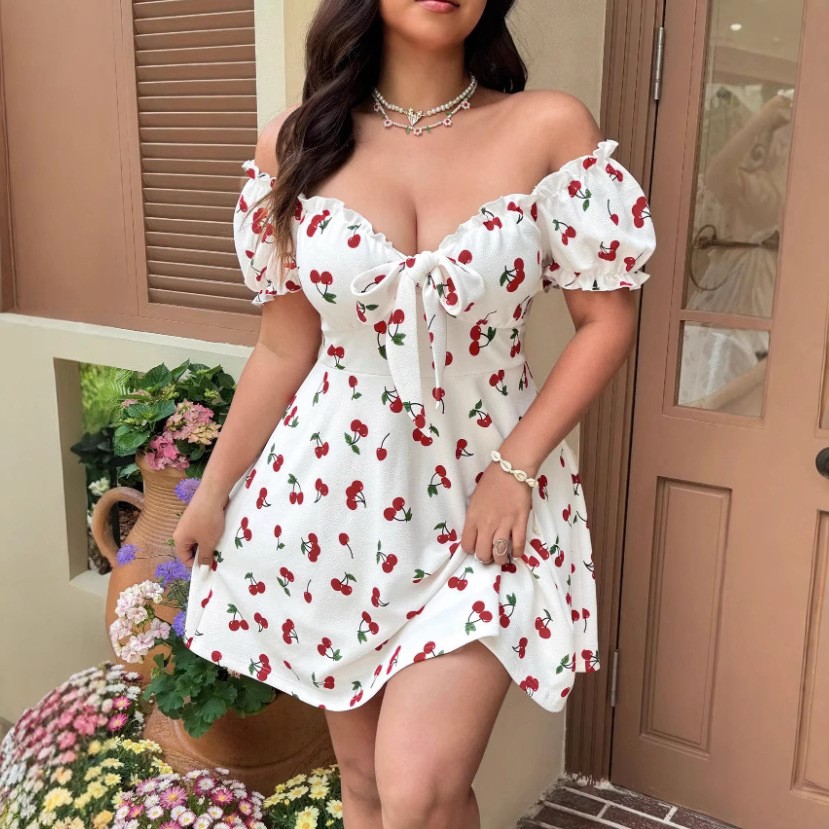 Abito Estivo da Donna con Stam - Off Shoulder Puff Sleeve Sundress recensione e prezzo