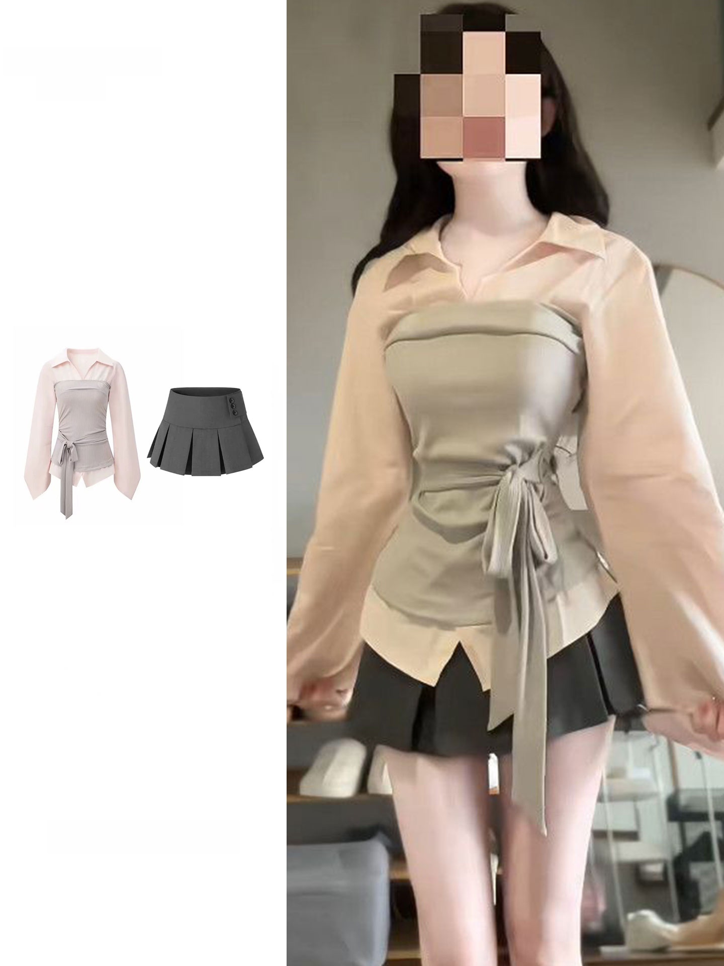 Completo da donna taglie forti - Korean Style A Line Shirt Dress recensione e prezzo