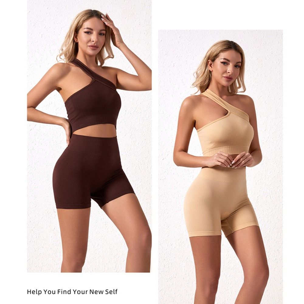 Set da 2 Pezzi Casual Senza Cu - Seamless Ribbed Workout Tank Top recensione e prezzo